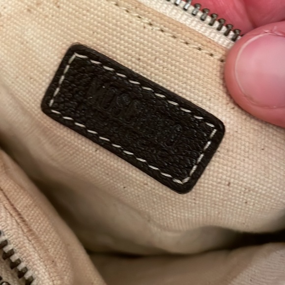 Vintage beaded Love Moschino Cheap & Chic tan and red canvas handbag tote purse - Picture 14 of 17